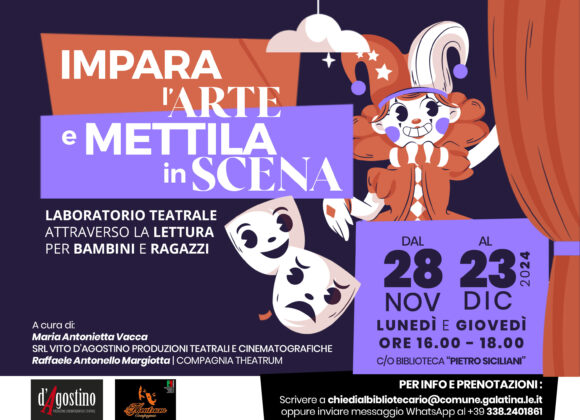 Biblioteca “P. Siciliani” – 28 Nov – Impara l’arte e mettila in scena