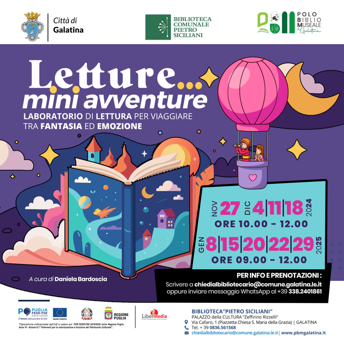 Biblioteca “P. Siciliani” – 27 Nov – Letture…Mini avventure